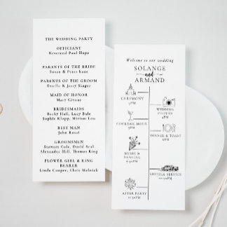 Elegant Calligraphy Classic Timeline Wedding Program