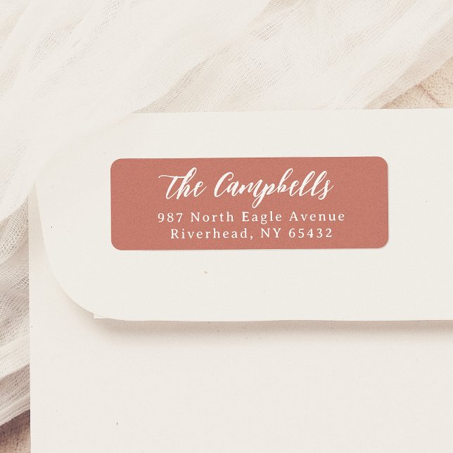 Elegant Calligraphy Classic Typography Terracotta Label (Creator Uploaded)