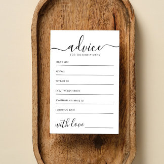Elegant Calligraphy Classic Wedding Advice Card