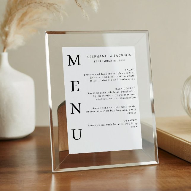 Elegant Calligraphy Classic Wedding Bar Menu Acrylic Sign (Creator Uploaded)