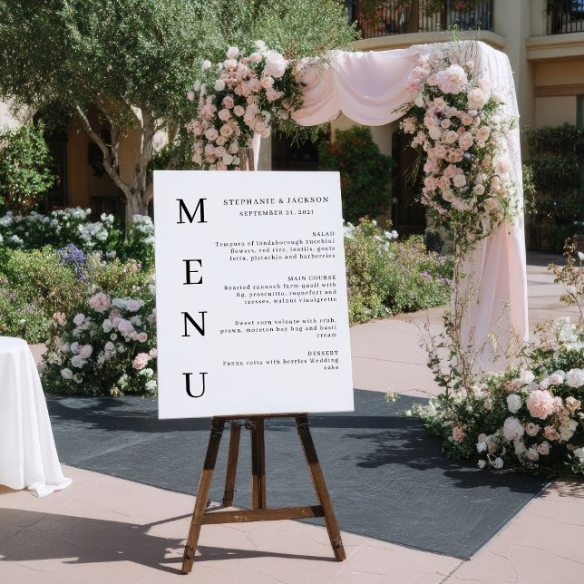 Elegant Calligraphy Classic Wedding Bar Menu Foam Board (Creator Uploaded)