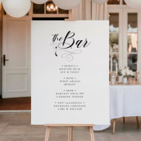 Elegant Calligraphy Classic Wedding Bar Menu