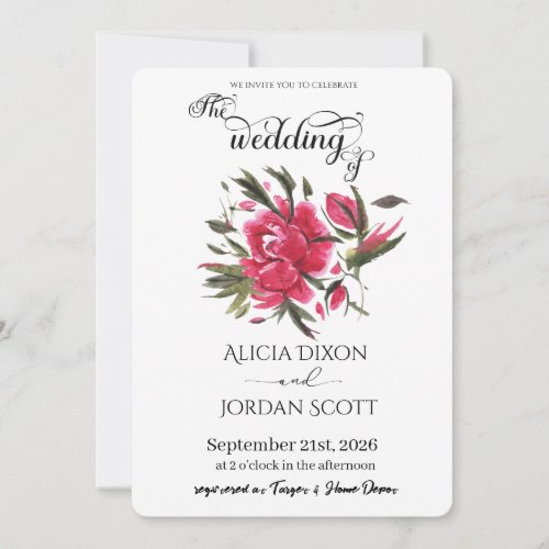 Elegant Calligraphy Classic Wedding Invitation