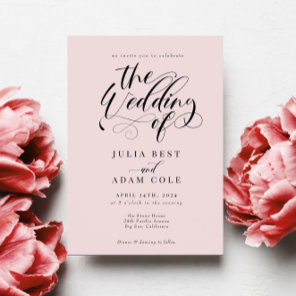 Elegant Calligraphy Classic Wedding Invitation