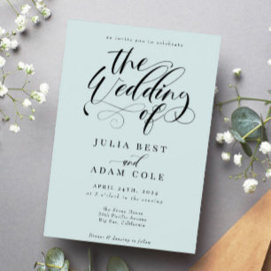 Elegant Calligraphy Classic Wedding Invitation