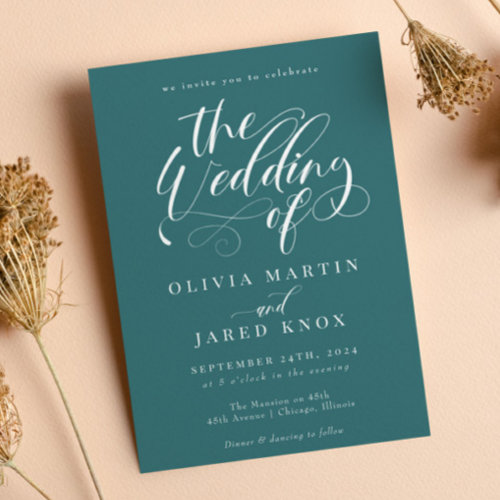 Elegant Calligraphy Classic Wedding Invitation
