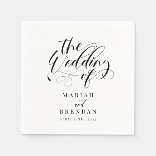Elegant Calligraphy Classic Wedding Napkins - Elegant Calligraphy Classic Wedding Napkins