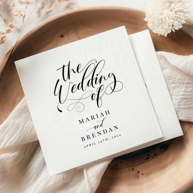 Elegant Calligraphy Classic Wedding Napkins (Creator Uploaded)