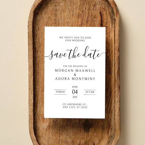 Elegant Calligraphy Classic Wedding  Save The Date