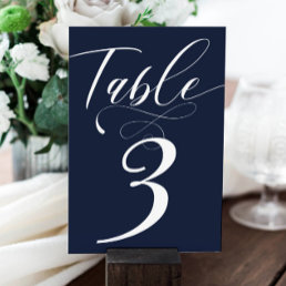 Elegant Calligraphy Classic Wedding Table Number