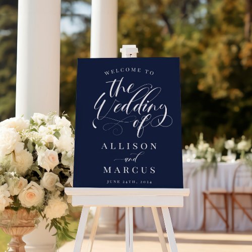 Elegant Calligraphy Classic Wedding Welcome Foam Board