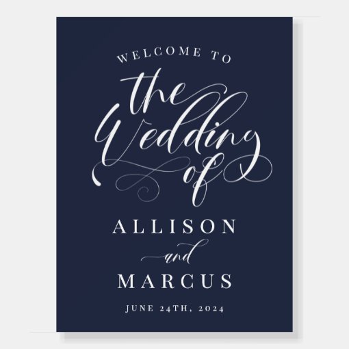 Elegant Calligraphy Classic Wedding Welcome Foam Board Zazzle