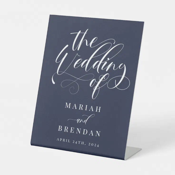 Elegant Calligraphy Classic Wedding Welcome Pedest Pedestal Sign | Zazzle