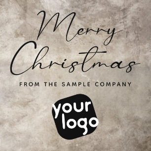 Elegant Calligraphy Company Name Merry Christmas Floor Decals