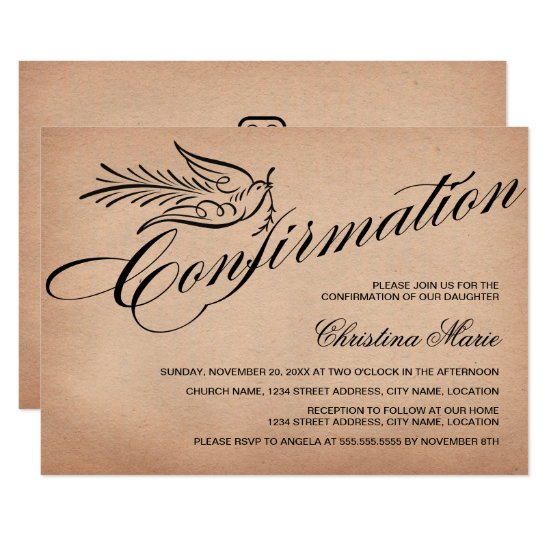 Elegant Calligraphy Confirmation Invitation