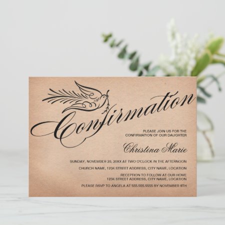 Elegant Calligraphy Confirmation Invitation