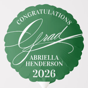 Elegant Calligraphy Congratulations Grad Balloon
