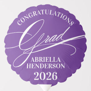 Elegant Calligraphy Congratulations Grad  Balloon