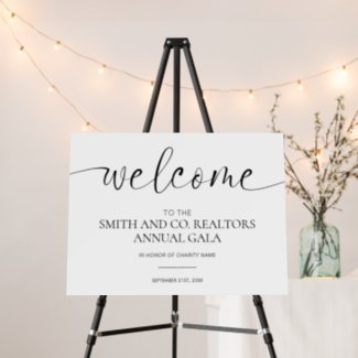 Elegant Calligraphy Corporate Gala Welcome Sign