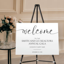 Elegant Calligraphy Corporate Gala Welcome Sign