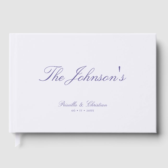 Elegant Calligraphy Custom Couples Wedding Foil Guest Book (Front)