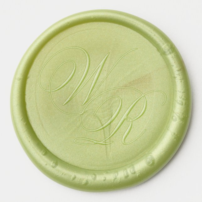 Elegant Calligraphy Custom Monogram Wedding Wax Seal Sticker (Front)