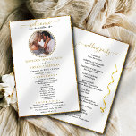 Elegant Calligraphy Custom Photo Wedding Program<br><div class="desc">Grab yourself a unique wedding program that you can fully customize to make it special and unique to your wedding. the design comes with a frame where you can put your picture/photo with your man or with your woman, the frame that comes with beads will compliment the photo of the...</div>
