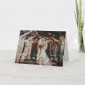 Elegant Calligraphy Custom Wedding Photo Thank You Card (Front)