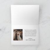 Elegant Calligraphy Custom Wedding Photo Thank You Card (Inside)
