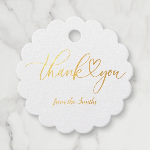 Elegant Calligraphy Customizable Thank You Foil Favor Tags