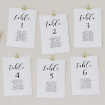 Elegant calligraphy design seating chart cards<br><div class="desc">An elegant design collection,  ideal for a chic and modern wedding. Fully customizable text colors.</div>