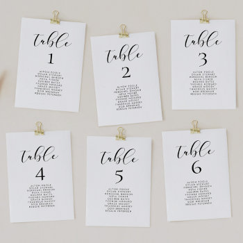 Elegant Calligraphy Design Seating Chart Cards by LemonBox at Zazzle