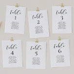 Elegant calligraphy design seating chart cards<br><div class="desc">An elegant design collection,  ideal for a chic and modern wedding. Fully customizable text colors.</div>