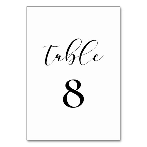 Elegant calligraphy design table number | Zazzle