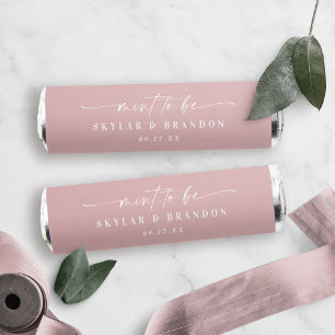 Elegant Calligraphy Dusty Mauve Wedding Monogram Breath Savers® Mints