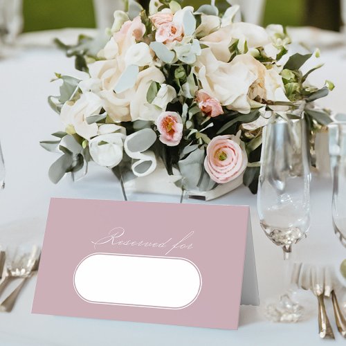 Elegant Calligraphy Dusty Rose Wedding Reserved Place Card