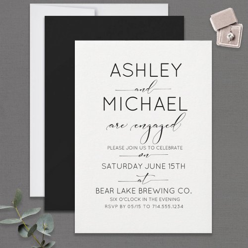 Elegant Calligraphy Engagement Party Invitation