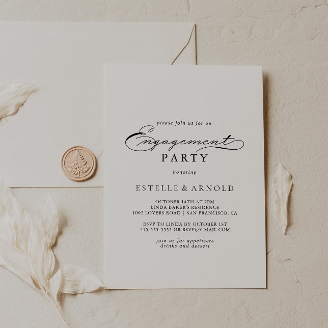 Elegant Calligraphy Engagement Party  Invitation (Creator Uploaded)