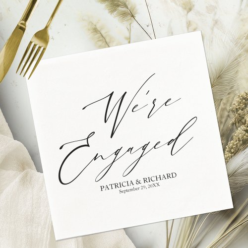 Elegant Calligraphy Engagement Party Napkins