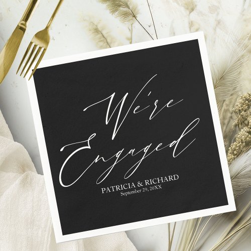 Elegant Calligraphy Engagement Party Napkins