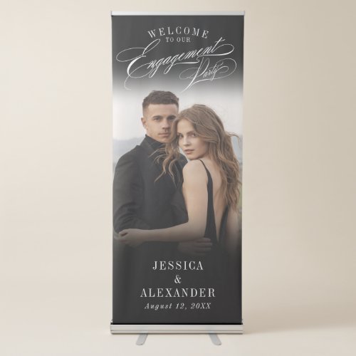 Elegant Calligraphy Engagement Party Retractable Banner