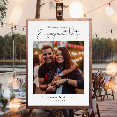 Elegant Calligraphy Engagement Party Sign