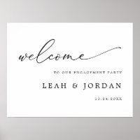 Elegant Calligraphy Engagement Party Welcome