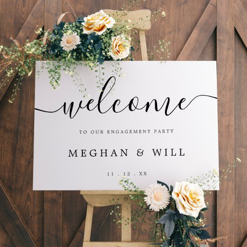 Elegant Calligraphy Engagement Party Welcome Sign