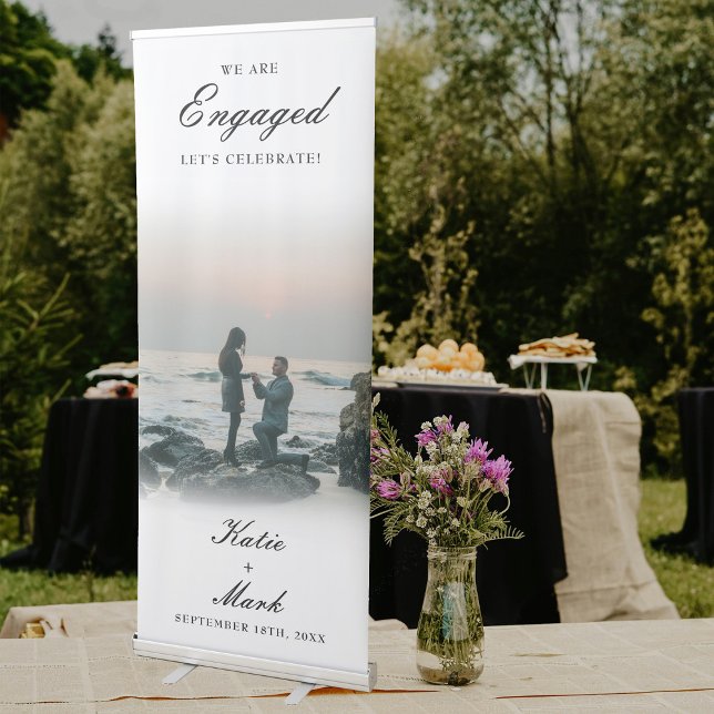 Elegant Calligraphy Engagement Photo Welcome Sign (Elegant Calligraphy Engagement Photo Welcome Sign)