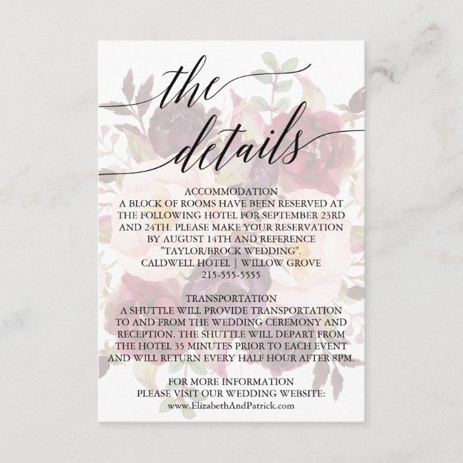 Elegant Calligraphy | Faded Floral Details Card