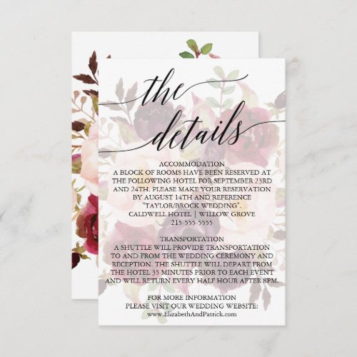 Elegant Calligraphy  Faded Floral Details Card