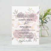 Elegant Calligraphy | Faded Floral Formal Wedding Invitation (Standing Front)