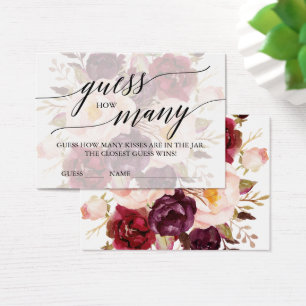 Elegant Calligraphy Faded Floral How Many Kisses