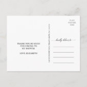 Elegant Calligraphy | Faded Floral Thank You Postcard (Back)